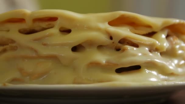 旋转奶油蛋糕 — 图库视频影像