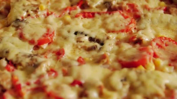 Pizza topping vaření — Stock video
