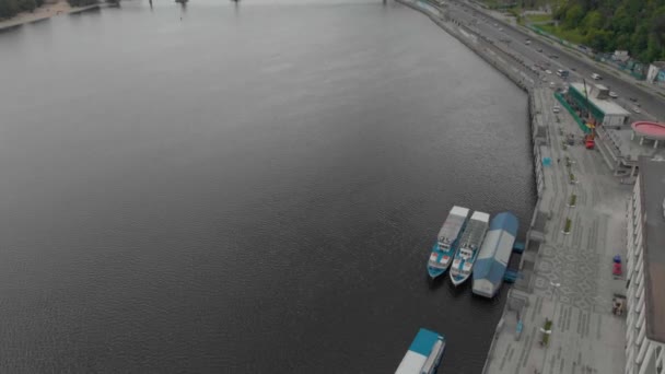 Porto fluviale Paesaggio urbano — Video Stock