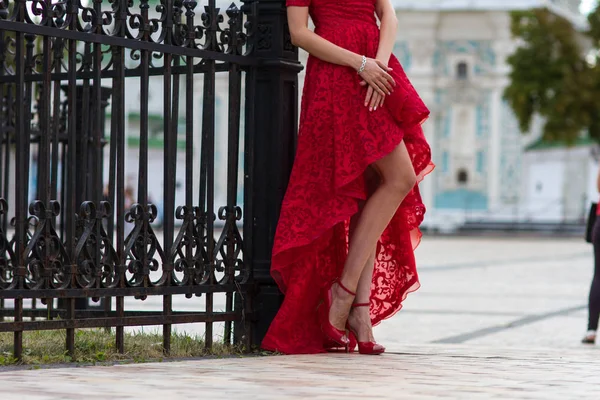 Dama de rojo Imagen de stock