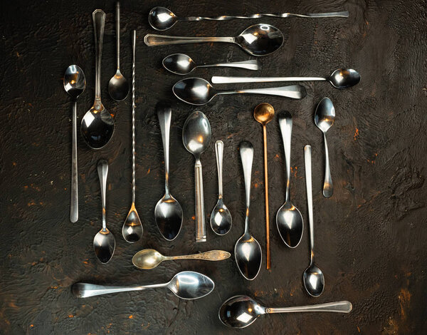 селективная фокусировка, столовые ложки и чайные ложки
