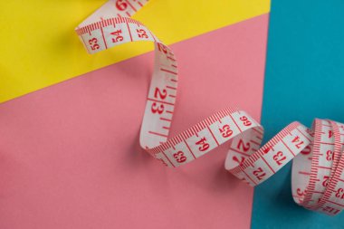 selective focus, measuring pink centimeter