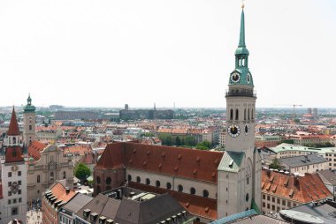 seçici bir odak noktası, Almanya 'nın Münih kentinin manzaralı bir izleme platformu