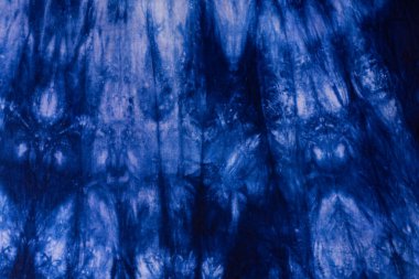 seçici odak, pamuk kumaş, arkaplan, elle boyanmış mavi