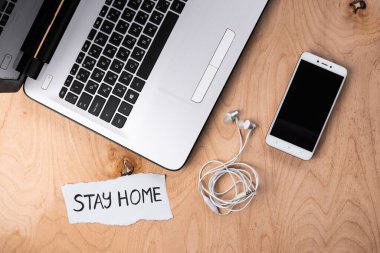 Evde kal, iş yerinin düzeni. 