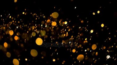 güzel animasyon çok renkli uçan titreşen parçacıkların bir siyah arka plan üzerinde dağınık