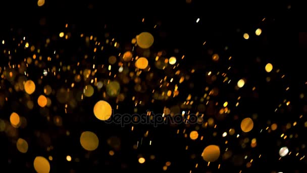 Beautiful Animation Multi Colored Flying Flickering Particles Scattered Black Background — Stock Video