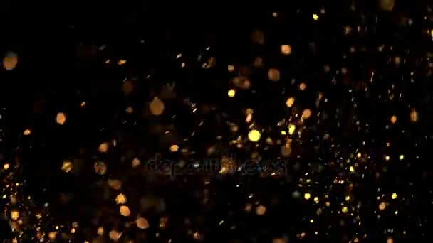 belle animation de particules volantes multicolores scintillantes dispersées sur un fond noir 