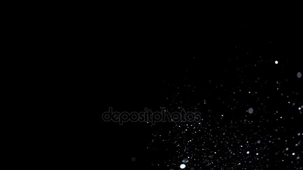 黒の背景に散在しているマルチカラー飛んでちらつく粒子の美しいアニメーション — ストック動画
