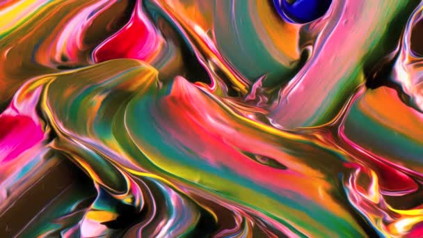 Hermosa Animación Abstracción Pinturas Multicolores Flujo Agua Movimiento Del Brillo — Vídeo de stock