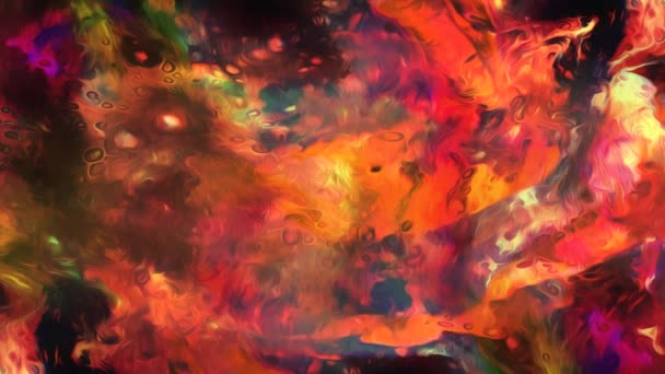 Belle Animation Abstraction Peintures Multicolores Dans Écoulement Eau Mouvement Chatoyant — Video