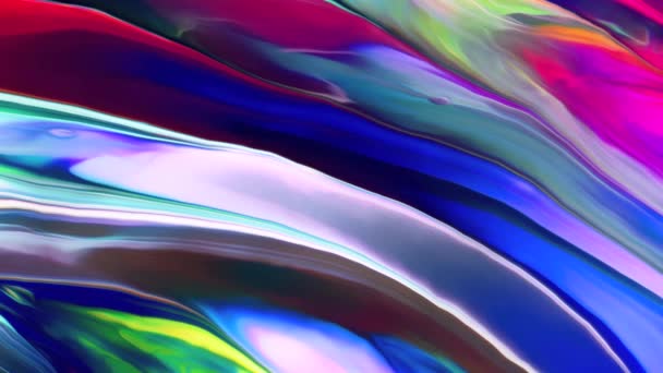 Beautiful Animation Abstraction Multi Colored Paints Water Flow Shimmer Movement — Stock Video