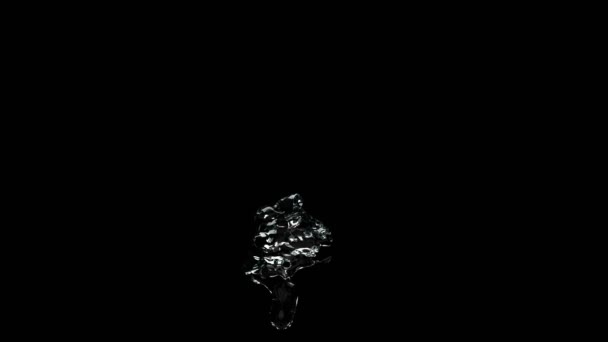 Acqua Cristallina Spruzzi Animazione Sfondo Nero — Video Stock