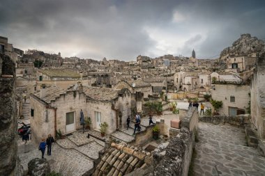 Matera, Basilicata, İtalya'daki mağara kenti