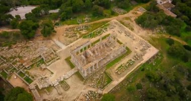Havadan görünümü, antik tapınak, Afea Aphaia Aegina Adası