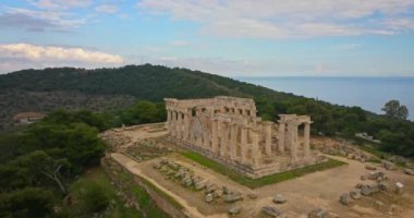 Havadan görünümü, antik tapınak, Afea Aphaia Aegina Adası