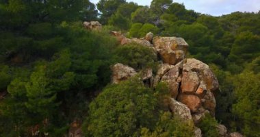 Aegina Island, Yunanistan dağlarının havadan görünümü