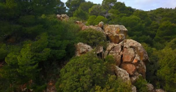 Luftaufnahme Der Berge Auf Der Insel Ägina Griechenland — Stockvideo