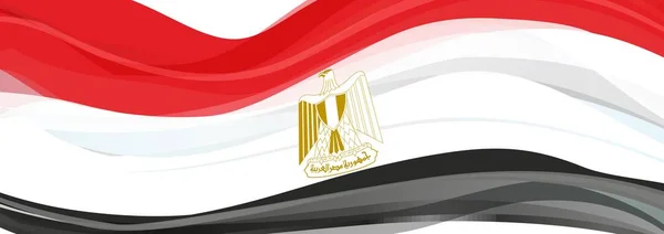 red white black gold eagle flag of the Arab Republic of Egypt
