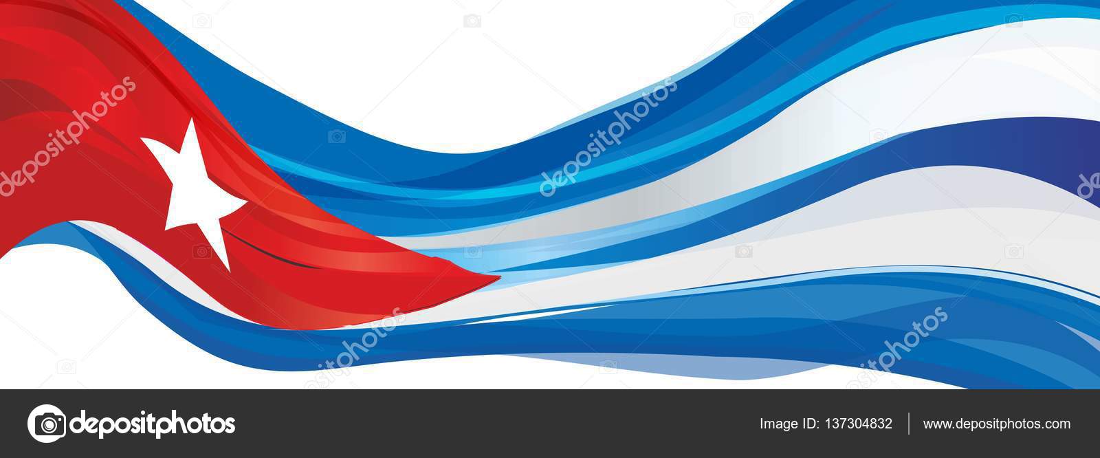 Bandera azul rojo blanco y una estrella