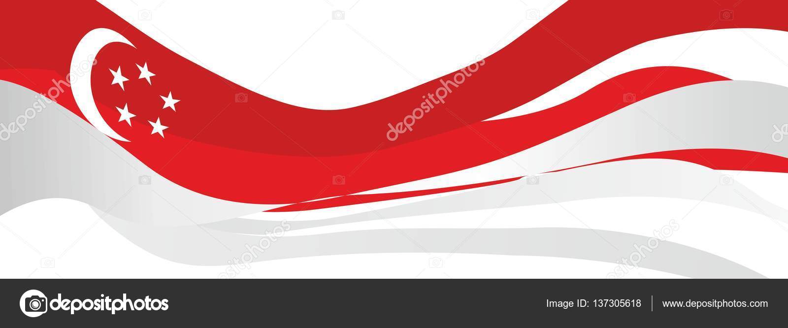 Bandera roja y blanca con media luna