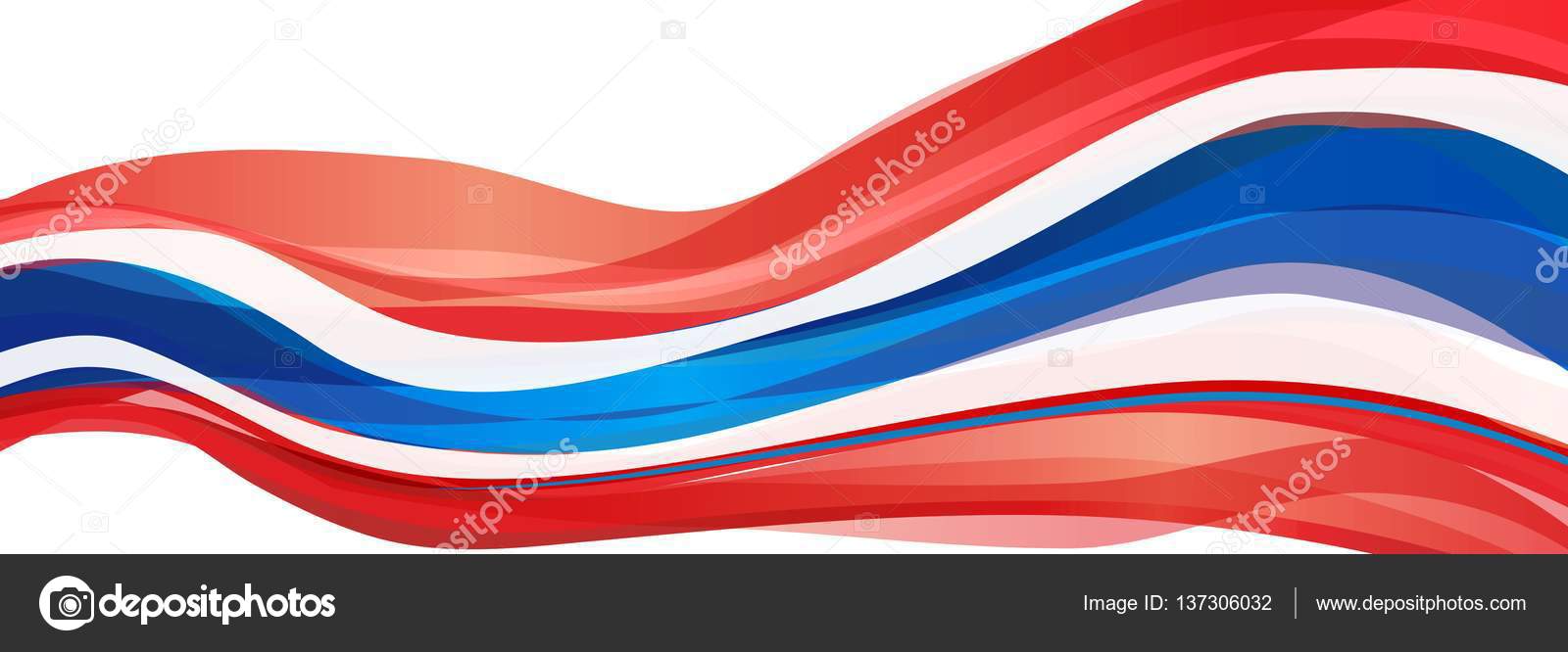 Red White Blue Striped Flag Of The Kingdom Of Thailand Stock