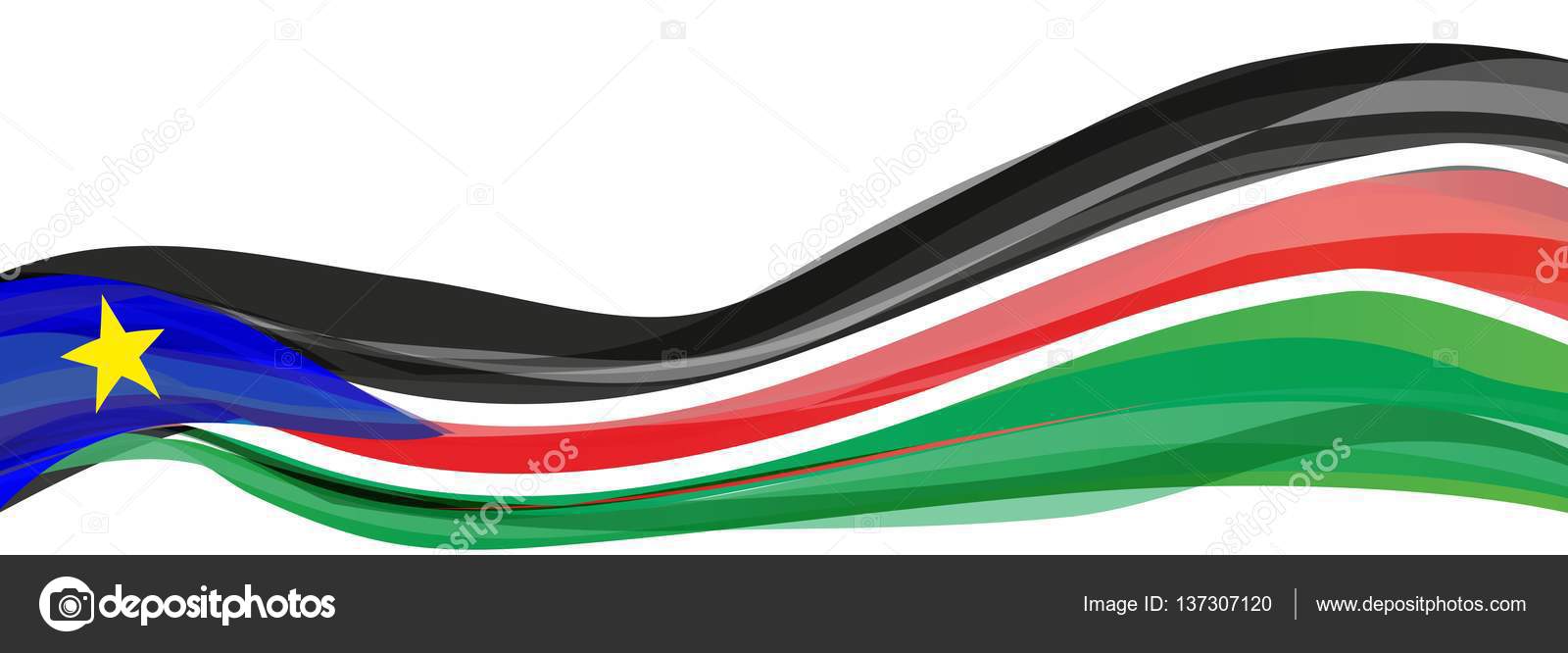 Noir Rouge Vert Avec Un Triangle Bleu Et Jaune Drapeau