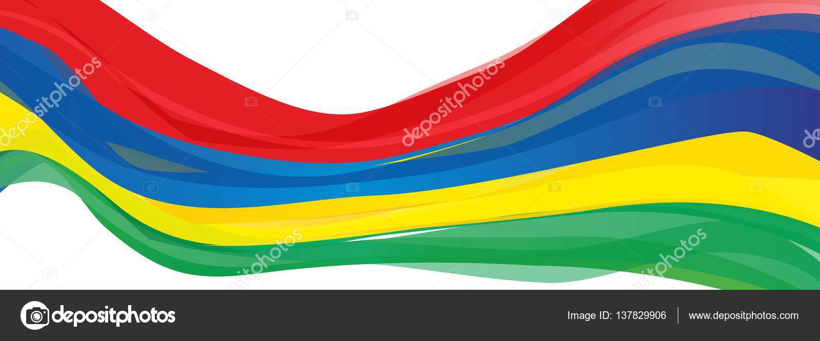 Drapeau Vert Jaune Bleu Rouge De La République De Maurice
