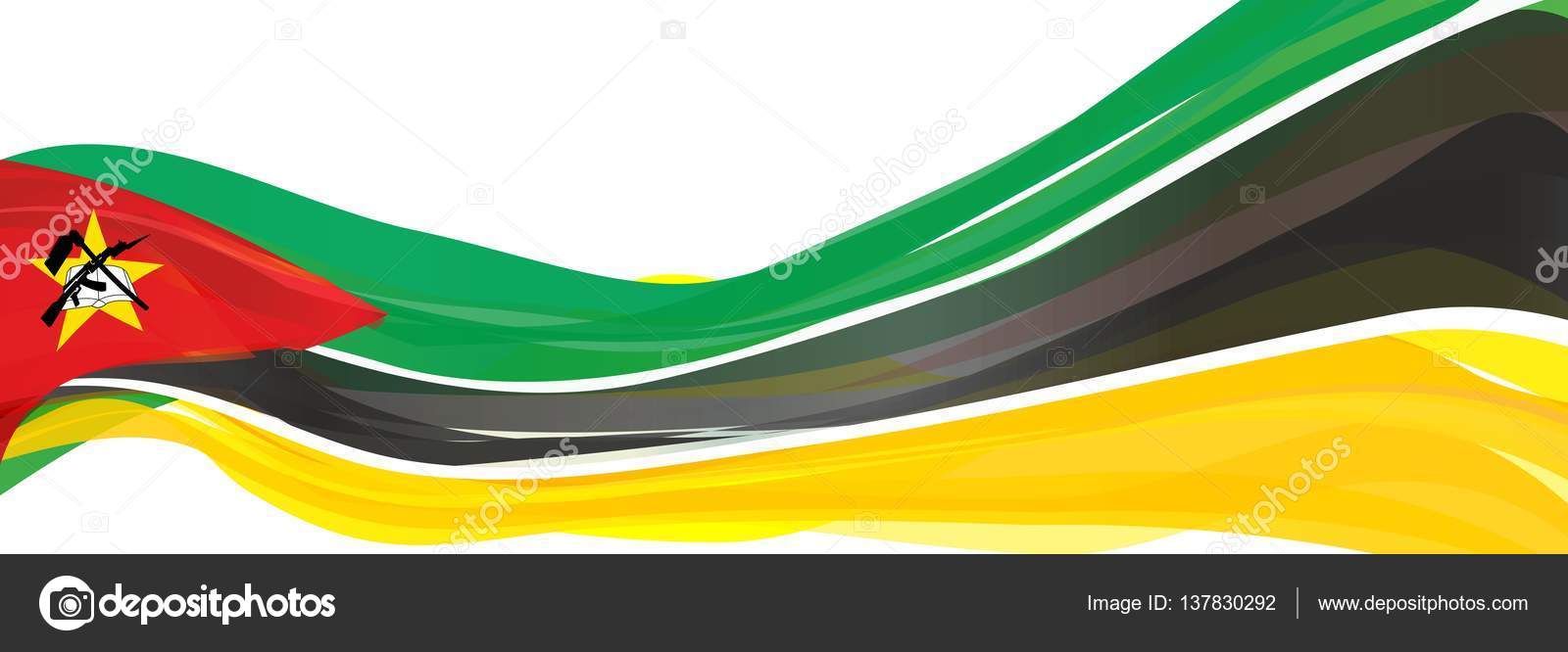 Green Black And Yellow With A Red Triangle Flag Of The Republic Of