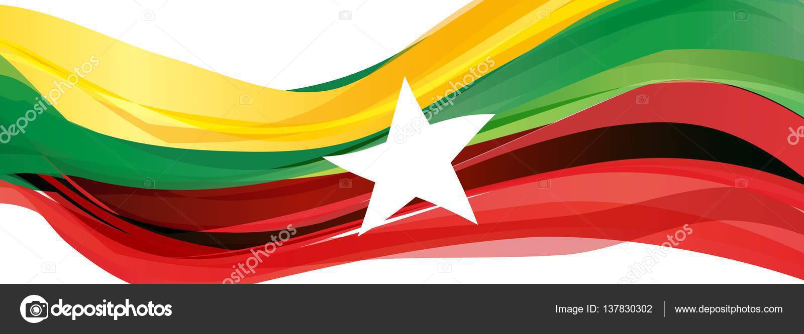 Yellow Green Red With A White Five Pointed Star Flag Of The Republic Of The Union Of Myanmar Stock Photo Image By C Salivit 137830302