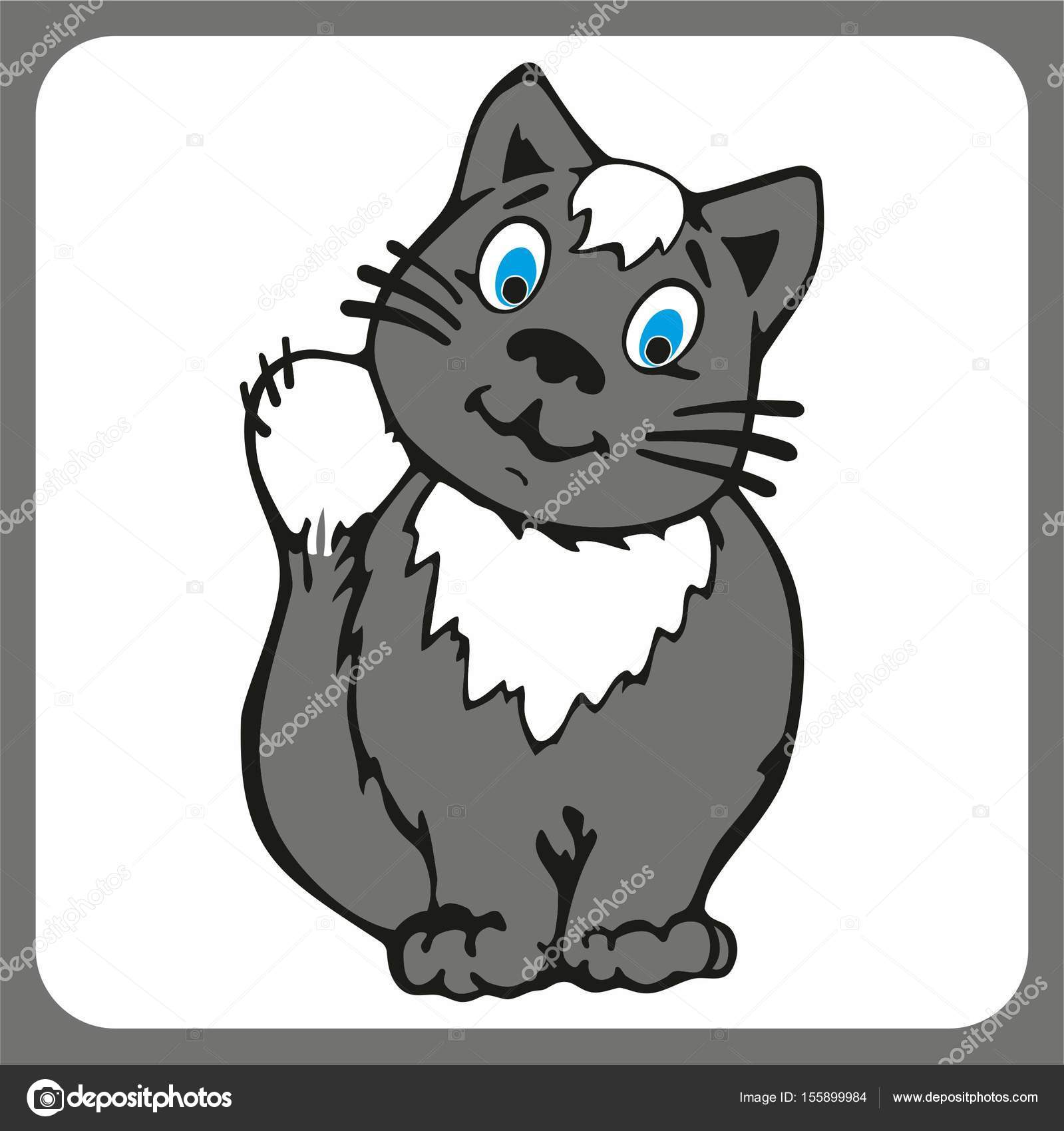 Piękny Kot Rysunek Dla Dzieci Grafika Wektorowa Salivit
