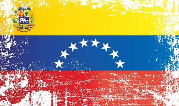 Flag of Venezuela, Bolivarian Republic of Venezuela, Wrinkled dirty spots. Can be used for design, stickers, souvenirs