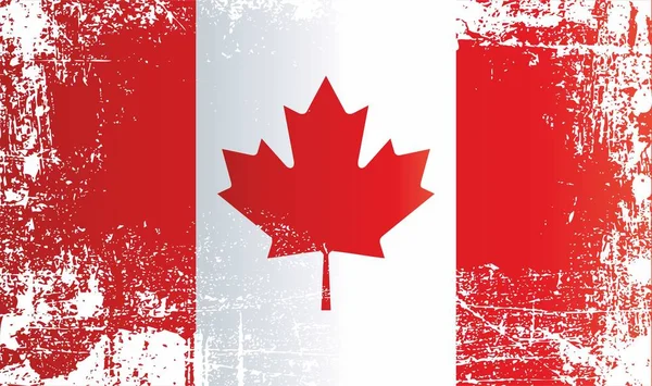 Flag of Canada, North America. Wrinkled dirty spots. Can be used for design, stickers, souvenirs