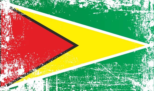 Flag of Guyana, Co-operative Republic of Guyana, Africa. Wrinkled dirty spots. Can be used for design, stickers, souvenirs