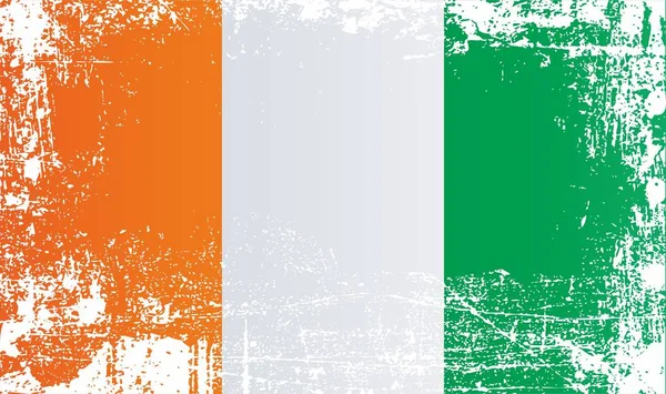 Flag of Ivory Coast, Republic of Cote d\'Ivoire, Africa. Wrinkled dirty spots. Can be used for design, stickers, souvenirs