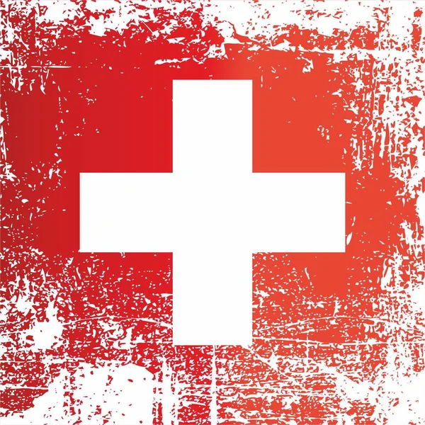 Flag of Switzerland, Swiss Confederation. Wrinkled dirty spots. Can be used for design, stickers, souvenirs