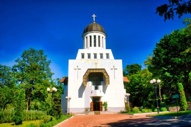 Kiev, Ukrayna - Haziran 2017: Aziz Nikolaos Kilisesi Kiev Tatarka bölge