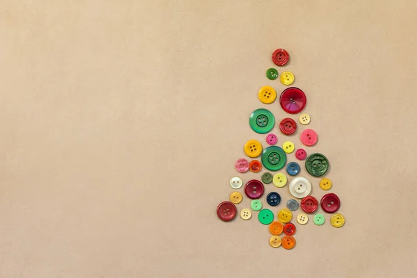 Christmas tree from buttons — Stock Photo, Image