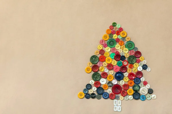 Christmas tree from buttons — Stock Photo, Image