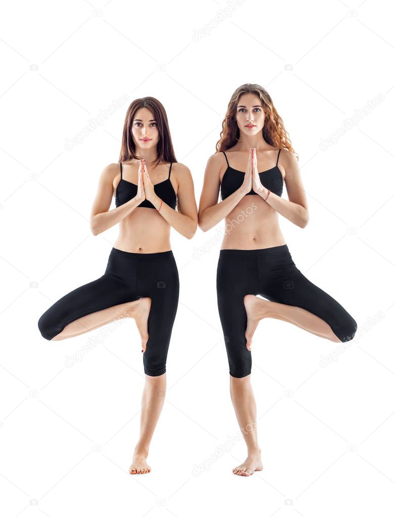 women doing yoga asan