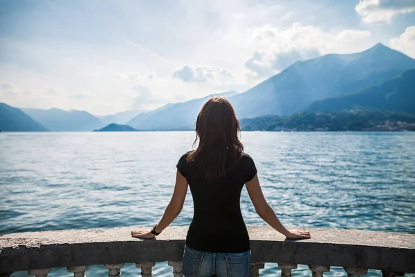 Woman relaxing on terrace — Stock Photo, Image