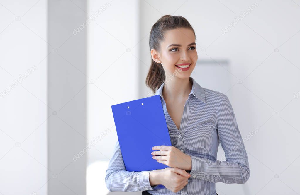 business woman with clipboard 