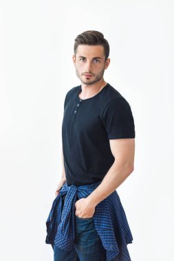 Gerente macho excitado aplaudiendo 