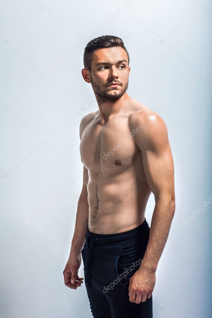 sexy muscular shirtless man