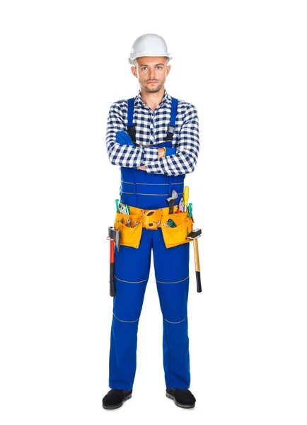 Jistý stavební dělník v uniformě — Stock fotografie