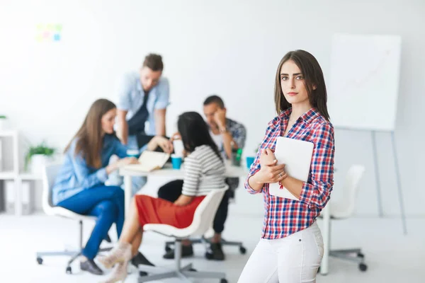 Businesswoman with digital tablet — Stock Photo, Image