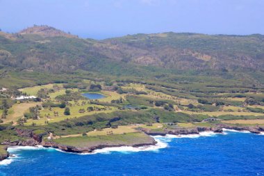 Saipan kıyılarının havadan görünümü