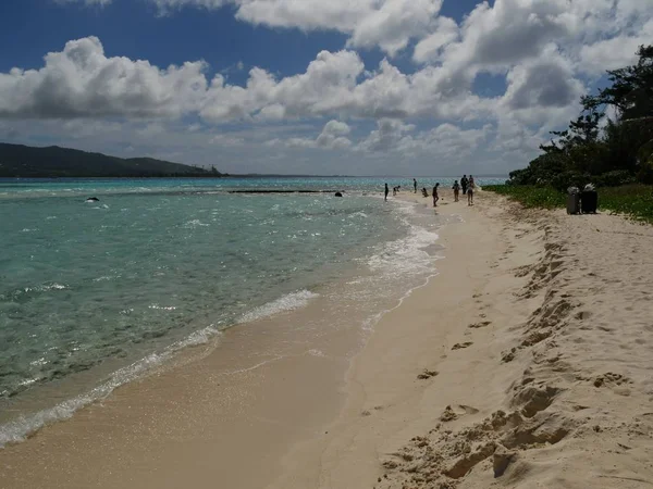 Ondas Suaves Ilha Managaha Saipan — Fotografia de Stock