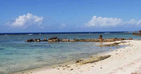 Reliquias Oxidadas Orilla Del Mar Rota Islas Marianas Del Nortereliquias — Foto de Stock