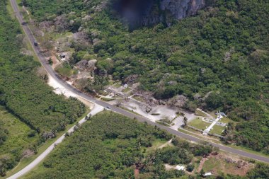 Anten yan görünüm içinde Marpi, Saipan, Northern Mariana Islands nerede Japon askerleri Dünya Savaşı 11 çok sonuna sığındı son komuta merkezi